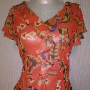 Chaps Button Down Blouse EUC Size M